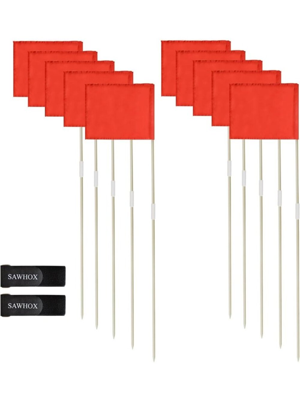 Set of 10 Soccer Corner Flags - 67-Inch Durable Fiberglass Field Markers